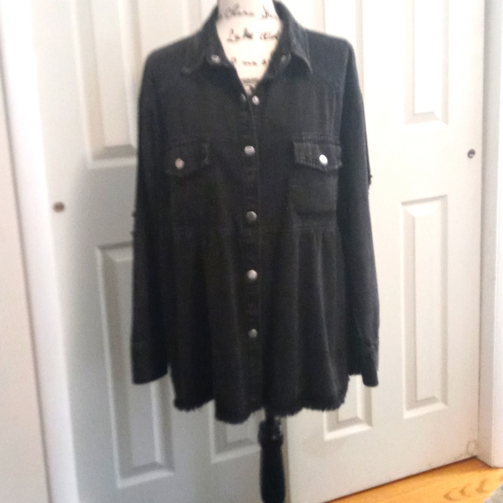 Black denim shirt/ jacket